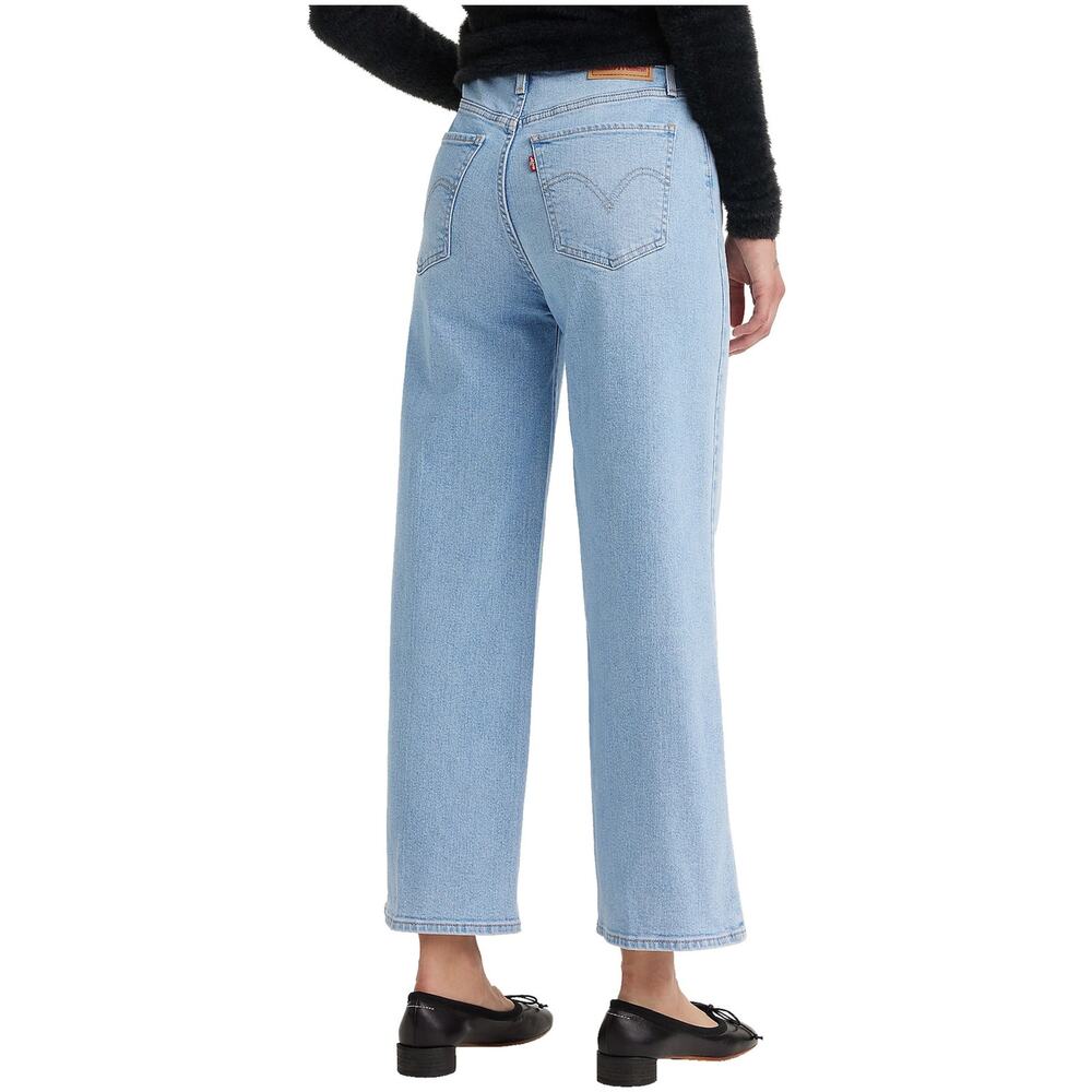 Levi Strauss Levi's High Rise Wide Leg Ankle Jeans Light Wash Denim Size 30 NEW - Picture 2 of 16